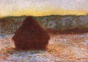 Claude Monet Grainstack,Thaw,Sunset oil painting reproduction
